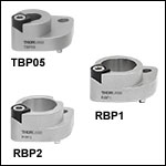 Pin-Aligned, Clamping Post Bases for KCB05, KCB1, and KCB2 Series Mounts<br> Pin-Aligned, Clamping Post Bases for KCB05, KCB1, and KCB2 Series Mounts<br>