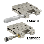 50.8 mm (2in) TravelMax™ Stages with Manual Adjusters