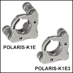 Polaris® Ø1in Kinematic Mirror Mounts, 3 Adjusters, Monolithic Optic Retention
