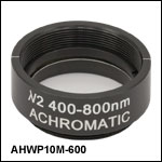 Ø1in Mounted Achromatic Half-Wave Plate, SM1-Threaded Mount