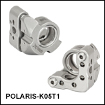 Ø1/2in Polaris<sup>®</sup> SM05-Threaded Kinematic Mirror Mounts, 2 Adjusters