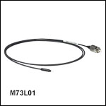 Ø200 µm Core, 0.50 NA FC/PC to Ferrule Patch Cable with Ø1.25 mm Ferrule, Heat-Shrink Tubing