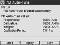 PID Auto-Tune Screen