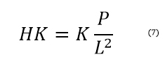 Knoop Hardness Equation