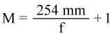 eye loupe magnification equation