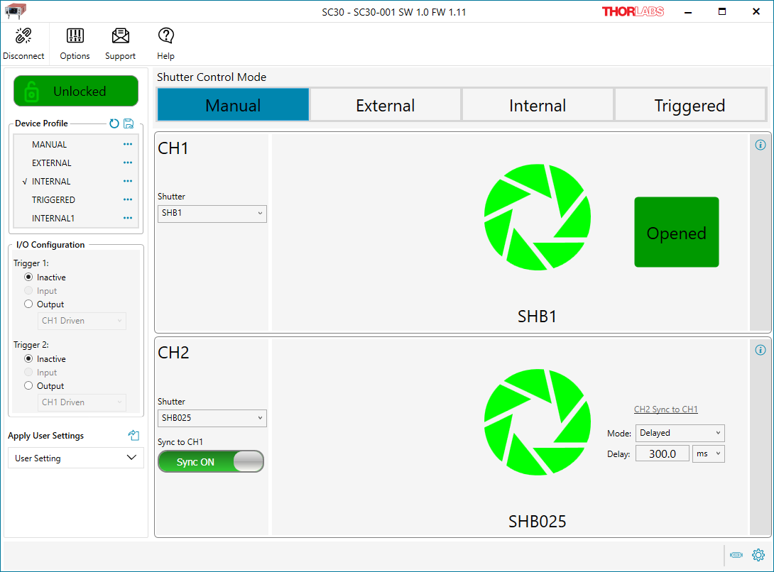 SC30 Software GUI