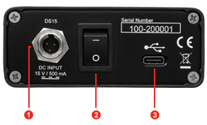 Power Supply and USB Connectors of the TOF1550