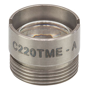 C220TME-A - f = 11.0 mm, NA = 0.25, Mounted Geltech Aspheric Lens, AR: 400-600 nm