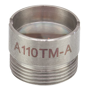 A110TM-A - f = 6.24 mm, NA = 0.40, WD = 2.39 mm, Mounted Aspheric Lens, ARC: 350 - 700 nm