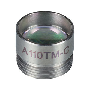 A110TM-C - f = 6.24 mm, NA = 0.40, WD = 2.39 mm, Mounted Aspheric Lens, ARC: 1050 - 1620 nm