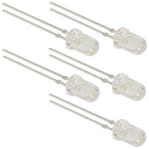 LEDWE-15 - Epoxy-Encased White Light LED, 13.0 mW, 7.5° Half Viewing Angle, Qty. of 5