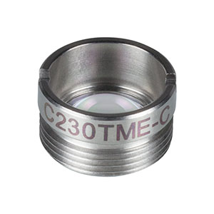 C230TME-C - f = 4.51 mm, NA = 0.55, Mounted Geltech Aspheric Lens, AR: 1050-1620 nm