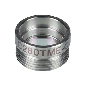 C280TME-C - f = 18.4 mm, NA = 0.15, Mounted Geltech Aspheric Lens, AR: 1050-1620 nm