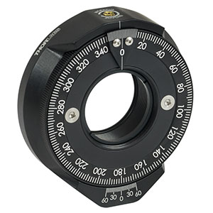 RSP1X15 - Rotation Mount for Ø1in (Ø25.4 mm) Optics, 360° Continuous or 15° Indexed Rotation, 8-32 Tap
