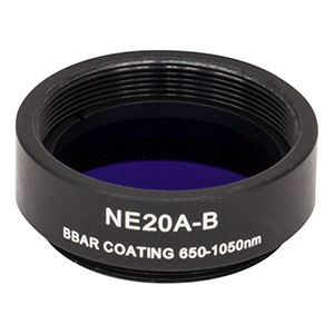 NE20A-B - Ø25 mm Absorptive Neutral Density Filter, ARC: 650 - 1050 nm, SM1-Threaded Mount, OD: 2.0