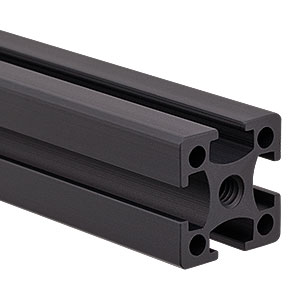 XE25L09 - 25 mm Square Construction Rail, 9in Long, 1/4in-20 Taps