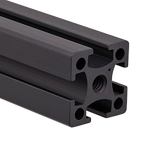 XE25L450/M - 25 mm Square Construction Rail, 450 mm Long, M6 Taps