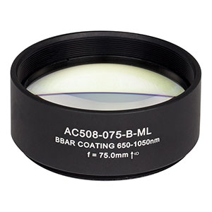 AC508-075-B-ML - f=75 mm, Ø2in Achromatic Doublet, SM2-Threaded Mount, ARC: 650-1050 nm