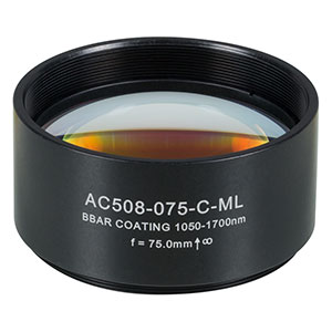 AC508-075-C-ML - f=75 mm, Ø2in Achromatic Doublet, SM2-Threaded Mount, ARC: 1050-1700 nm 
