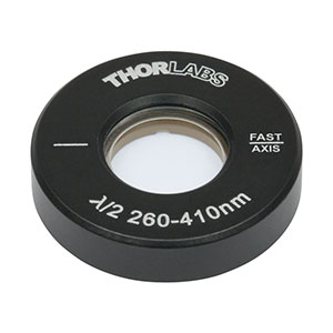 AHWP05M-340 - Ø1/2in Mounted Quartz Zero-Order Achromatic Half-Wave Plate, Ø1in Mount, 260 - 410 nm