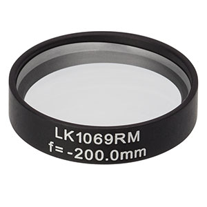LK1069RM - f=-200.0 mm, Ø1in, N-BK7 Mounted Plano-Concave Round Cyl Lens