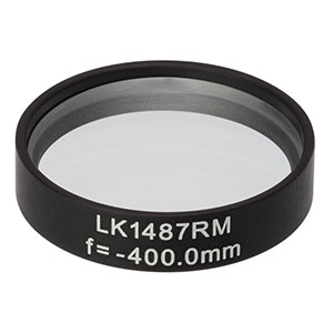 LK1487RM - f=-400.0 mm, Ø1in, N-BK7 Mounted Plano-Concave Round Cyl Lens