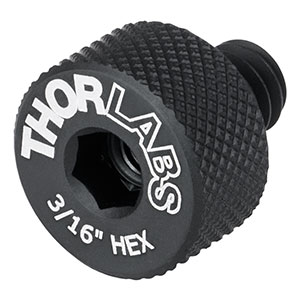 TS25H - Spring-Loaded 3/16in Hex-Locking Thumbscrew, 1/4in-20 Thread