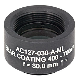 AC127-030-A-ML - f=30 mm, Ø1/2in Achromatic Doublet, SM05-Threaded Mount, ARC: 400-700 nm