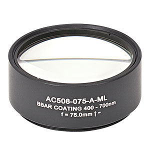 AC508-075-A-ML - f=75 mm, Ø2in Achromatic Doublet, SM2-Threaded Mount, ARC: 400-700 nm