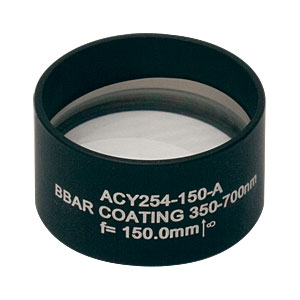ACY254-150-A - f = 150.0 mm, Ø1in Cylindrical Achromat, AR Coating: 350 - 700 nm