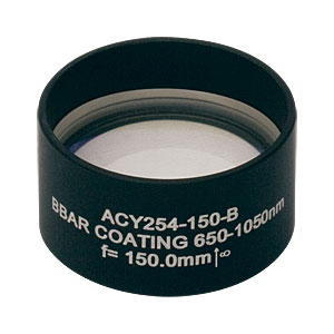 ACY254-150-B - f = 150.0 mm, Ø1in Cylindrical Achromat, AR Coating: 650 - 1050 nm