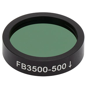 FB3500-500 - Ø1in IR Bandpass Filter, CWL = 3.50 µm, FWHM = 500 nm