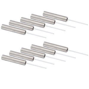 CFM14L10-10 - Fiber Optic Cannula, Ø2.5 mm SS Ferrule, Ø400 µm Core, 0.39 NA, L = 10mm, 10 Pack