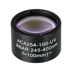 ACA254-100-UV - Air-Spaced Achromatic Doublet, AR Coating: 245 - 400 nm, f=100 mm