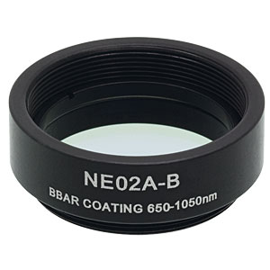 NE02A-B - Ø25 mm Absorptive Neutral Density Filter, ARC: 650 - 1050 nm, SM1-Threaded Mount, OD: 0.2