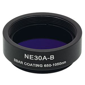 NE30A-B - Ø25 mm Absorptive Neutral Density Filter, ARC: 650 - 1050 nm, SM1-Threaded Mount, OD: 3.0
