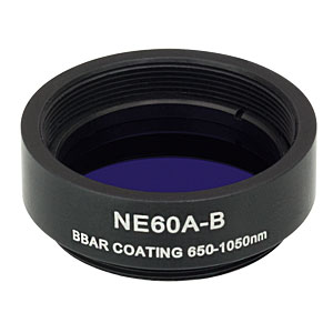 NE60A-B - Ø25 mm Absorptive Neutral Density Filter, ARC: 650 - 1050 nm, SM1-Threaded Mount, OD: 6.0