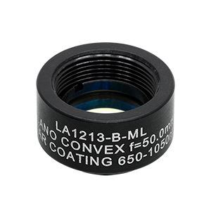 LA1213-B-ML - Ø1/2in N-BK7 Plano-Convex Lens, SM05-Threaded Mount, f = 50 mm, ARC: 650-1050 nm