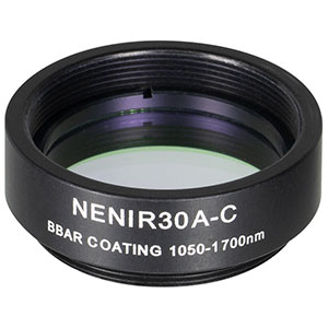 NENIR30A-C - Ø25 mm AR-Coated Absorptive Neutral Density Filter, SM1-Threaded Mount, 1050 - 1700 nm, OD: 3.0