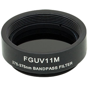 FGUV11M - Ø25 mm UG11 Colored Glass Bandpass, SM1-Threaded Mount, 275 - 375 nm
