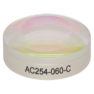 AC254-060-C - f = 60.0 mm, Ø1in Achromatic Doublet, ARC: 1050 - 1700 nm