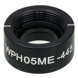 WPH05ME-445 - Ø1/2in Mounted Polymer Zero-Order Half-Wave Plate, SM05-Threaded Mount, 445 nm
