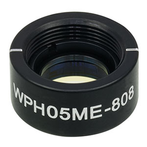 WPH05ME-808 - Ø1/2in Mounted Polymer Zero-Order Half-Wave Plate, SM05-Threaded Mount, 808 nm