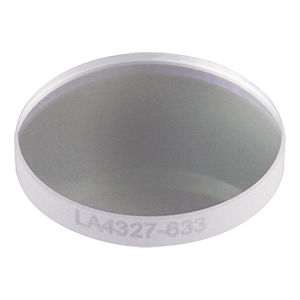 LA4327-633 - f = 75 mm, Ø1/2in UVFS Plano-Convex Lens, 633 nm V-Coat