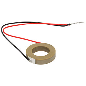 PA44M3KW - Piezo Ring Chip, 150 V, 3.9 µm Displacement, 15.0 mm OD, 9.0 mm ID, 3.2 mm Long, Pre-Attached Wires