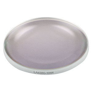 LA4380-1064 - f = 100 mm, Ø1in UVFS Plano-Convex Lens, 1064 nm V-Coat