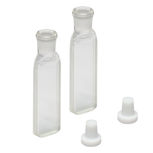 CV1G035AE - 350 µL Enhanced Chemical Resistance Micro Cuvette with Stopper, Borosilicate Glass, 4.7 mm Opening Diameter, 1 mm Path Length, 2 Pack
