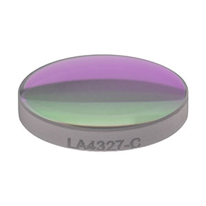 LA4327-C - f = 75 mm, Ø1/2in UVFS Plano-Convex Lens, ARC: 1050 - 1700 nm