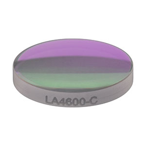 LA4600-C - f = 100 mm, Ø1/2in UVFS Plano-Convex Lens, ARC: 1050 - 1700 nm