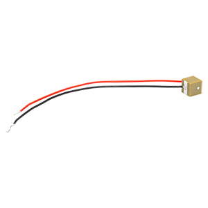 PA4FLW - Piezo Chip, 150 V, 6.1 µm Displacement, 5.0 x 5.0 x 5.0 mm, Narrow Electrodes, Pre-Attached Wires